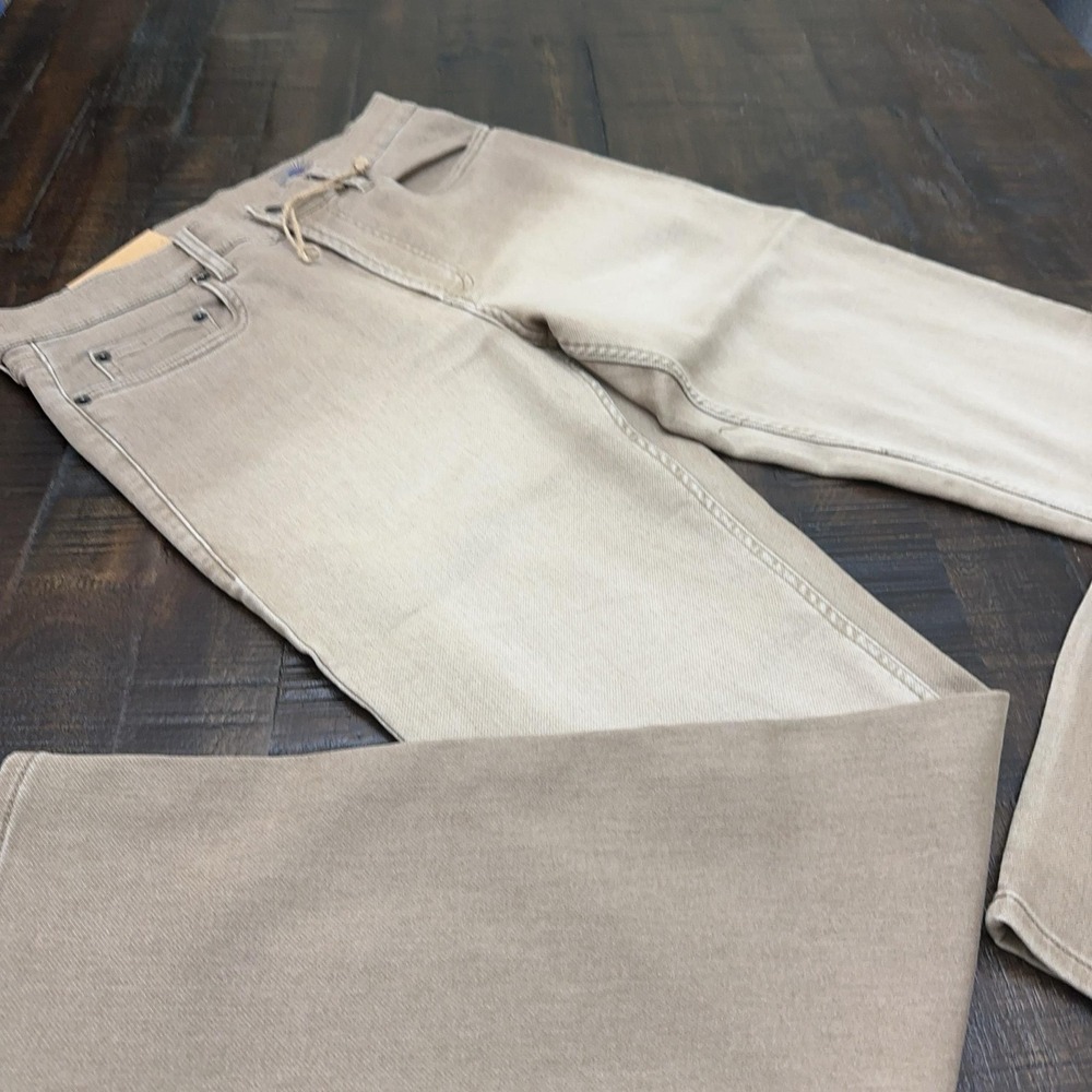 Faherty Stretch Terry Jeans Mens 31x32 Beige Slim Straight Stretch Denim Casual